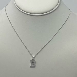 Sterling Silver Plain Letter B Initial Pendant